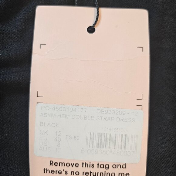 Missguided Asymmetrical Hem Double Strap Dress - Size 8 - Picture 8 of 11
